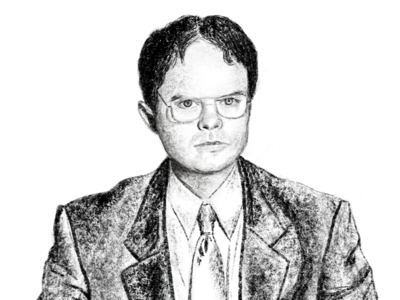 The Eyes are the Groin of the Head black and white drawing dwight eyes illustration realism the office