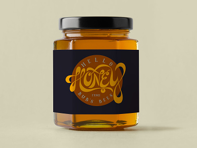 Hello Honey Jar bee keeper bees beeswax clean design hand lettering honey honey jar illustration jar lettering packaging pakaging design type typography