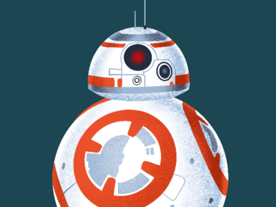 BB8 bb8 cute drawing fiction galaxy illustration orange outer space robot starwars teal