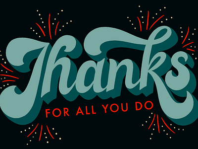 Thanks! clean design hand lettering illustration lettering retro thank you thanks type typography