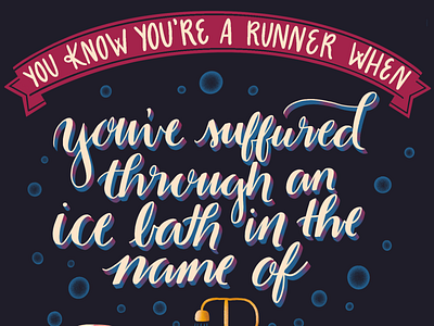 Ice Bath bath bathtub bubbles hand lettering ice ice bath illustration lettering run running tile type typography