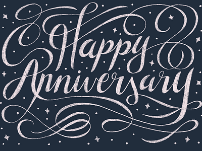 Happy Anniversary anniversary blue calligraphy chalk chalkboard greeting card hand lettering lettering love pink romance type typography wedding