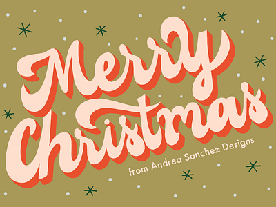 Merry Christmas christmas christmas card hand lettering illustration lettering merry christmas retro type typography