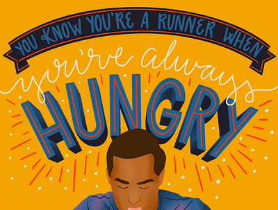 Always Hungry hand lettering hungry illustration lettering noodles ramen type typography