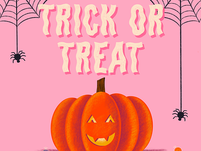 Trick or Treat halloween hand lettering illustration jackolantern lettering pumpkin spooky trickortreat type typography