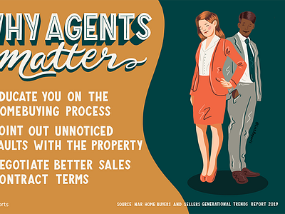Why Agents Matter agent business business man business woman hand lettering illustration real estate real estate agent