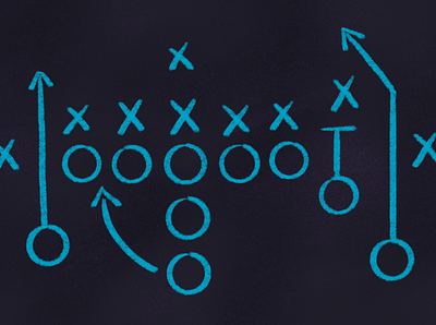 Gameplan b2b business chalkboard football gameplan