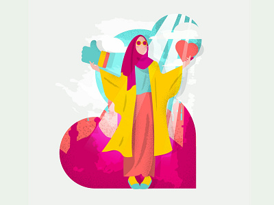 Muslim woman stylish art colorful design flat illustration flat illustrations flatdesign illustration muslim ui ux vector