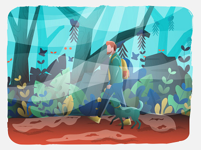 explore the forest animation art colorful design flat design flat illustration illustration ui ux vector