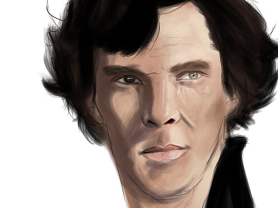 Sherlock Digital Painting benedict cumberbatch painting digital art digital painting sherlock painting