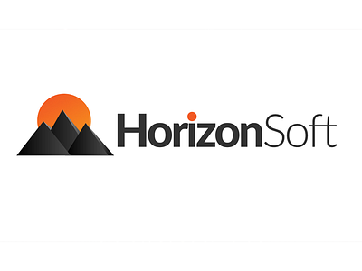 HorizonSoft Logo branding branding design flat ui logo