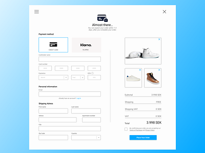 Daily UI 02 checkout page daily 100 challenge dailyui e commerce