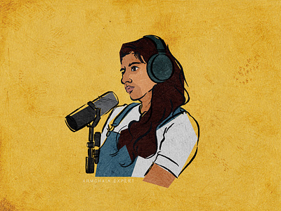 monica padman | armchair expert armchair expert illustration monica padman pod podcast portrait procreate