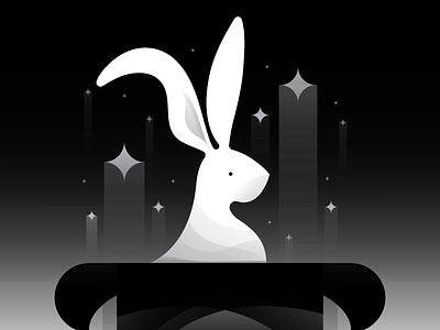 Bunny Magic branding bunny design hats illustration illustrator magic magician rabbit tophat vector