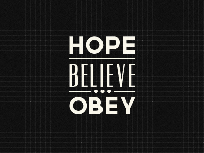 Hope Believe Obey brand branding icons