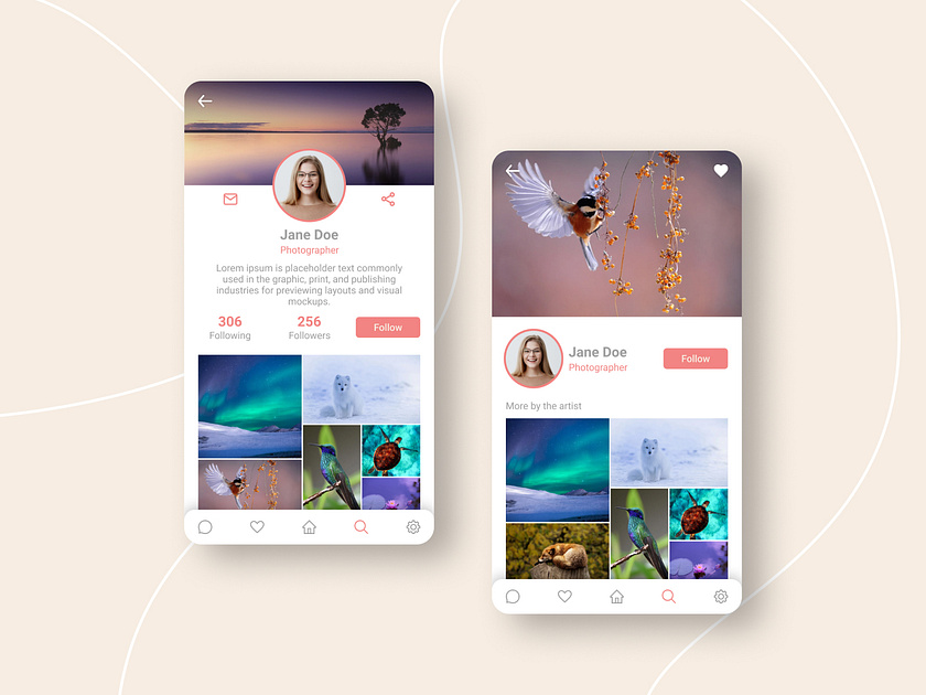 User Profile Mobile App Design designs, themes, templates and ...