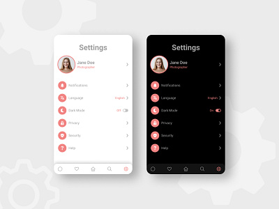 Daily UI 007 Settings 007 settings app settings ui daily ui 007 settings dailyui dailyui007 dailyui007 settings dark mode figma mobile app design profile setting settings page settings ui ui uidesign