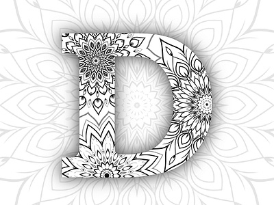 D - 36 Days of Type 36 days of type lettering 36days 36daysoftype 36daysoftype d adobe illustrator mandala patterns textile print type typography vector