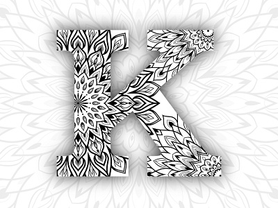 K - 36 Days of Type 36days 36daysoftype k adobe illustrator illustration intricate intricate patterns mandala patterns type typography vector vectorgraphics