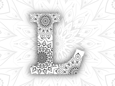 L - 36 Days of Type 36days 36daysoftype 36daysoftype l adobe illustrator illustration intricate intricate patterns mandala patterns type typography vector vectorgraphics