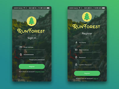 App Login & Registration Concept app concept design login mobile outdoors registration ui