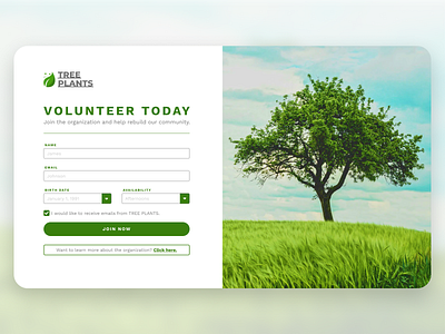 Daily UI 001 - Sign Up Page clean concept dailyui design green signup trees ui ux webdesign