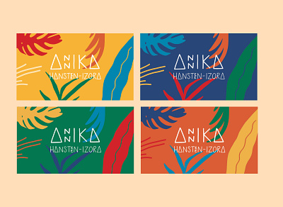 Personal Business Cards branding bright color combinations bright colors business card business card design colorful design illustration logo nature plants play playful triangles tropical