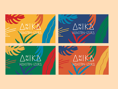 Personal Business Cards branding bright color combinations bright colors business card business card design colorful design illustration logo nature plants play playful triangles tropical