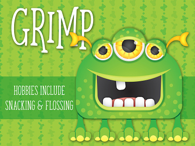 Lil' Monsters - Grimp character art child birthday illustration illustrator monster monster birthday monster mash monster printables