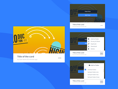 Prezi Dashboard - Card Detail app blue cards dashboard prezi ui ui design ux ux design web web design
