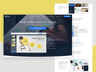 Prezi Product Page features page prezi product responsive design ui ux web web design