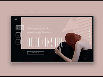 Deep Inside Agency consept design landing page ui uiux uiux design web web concept webdesigner