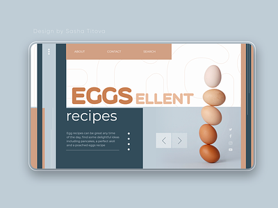 EGGSellent recipes consept design landing page ui uiux uiux design web web concept web shot webdesign