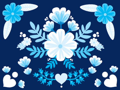 Blue Floral floral graphic illustration