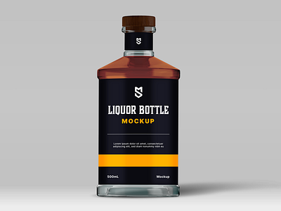 Unique Liquor Bottle Mockup