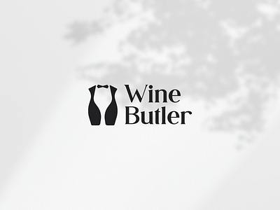 Wine Butler - Negative Space Logo butler design logo wine wine logo winery logo