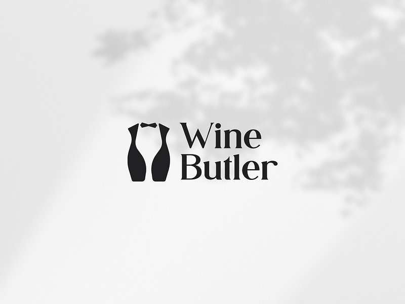 Wine Butler Negative Space Logo by Mick Smith on Dribbble