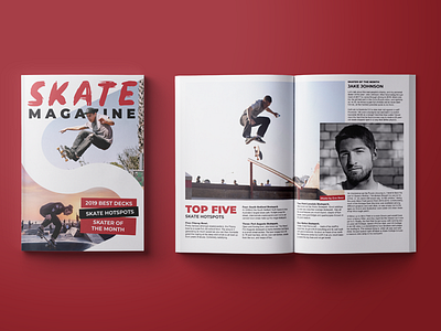 Skate Magazine Cover & Editorial Page Layout. article cover design editorial magazine skate