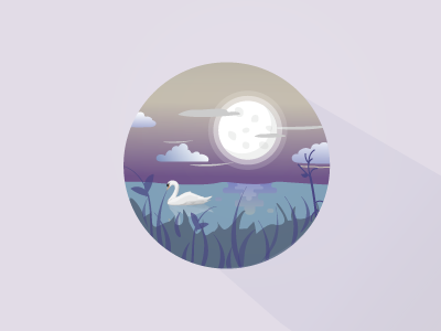 Tranquil Night design flat graphic icon illustration vector