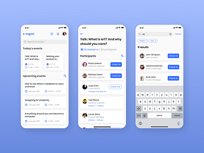 Events participants manager app design figma ui ux