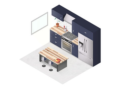 Kitchen Illustration Colorized