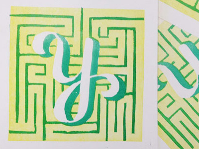 Letterpress Letter Y lettering letterpress print type y