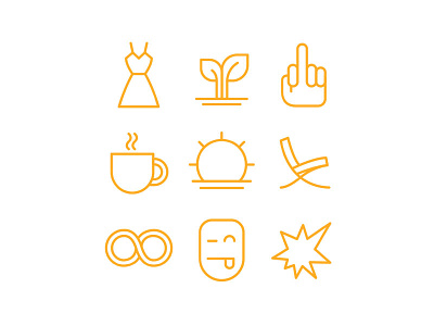 Funicons fun iconography icons line art line icons vector