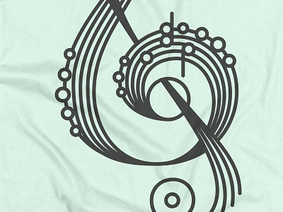 Ampersound ampersand custom type line art music treble clef type illustration