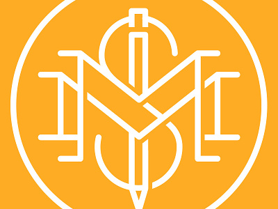 MMS design line art logo mono linear