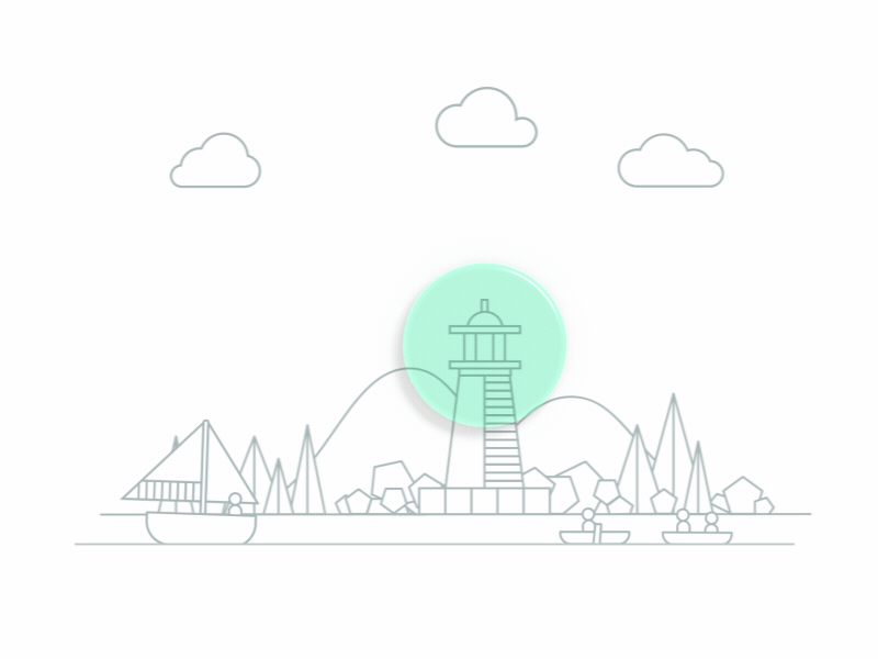 Lighthouse after effects animated gif animation boat gif illustration lighthouse line art motion