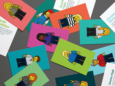 Lego League business cards characters illustration lego