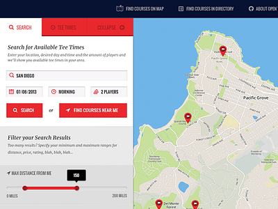 Opentee Map Search filter flat map search ui