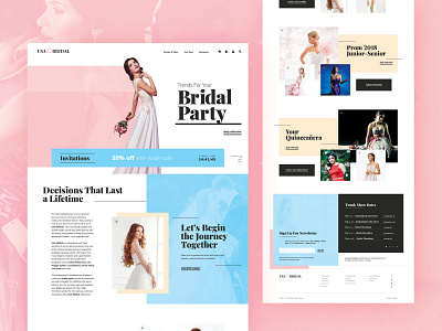 USA Bridal - Fashion Website Concept bridal clean concept creative design ecommerce fashion flat minimal ui ux web website wedding