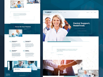 Array Dental Group - Dental Support Organization Website abstract advertising branding clean concept corporate creative dental dentist design flat geometric marketing minimal modern strategy ui ux web website